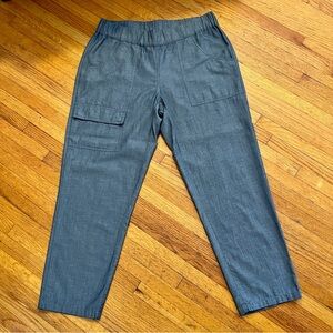 Nau Twisted UPF 30 Tencel Organic Cotton Blend Space Chambray Blue Pants - S